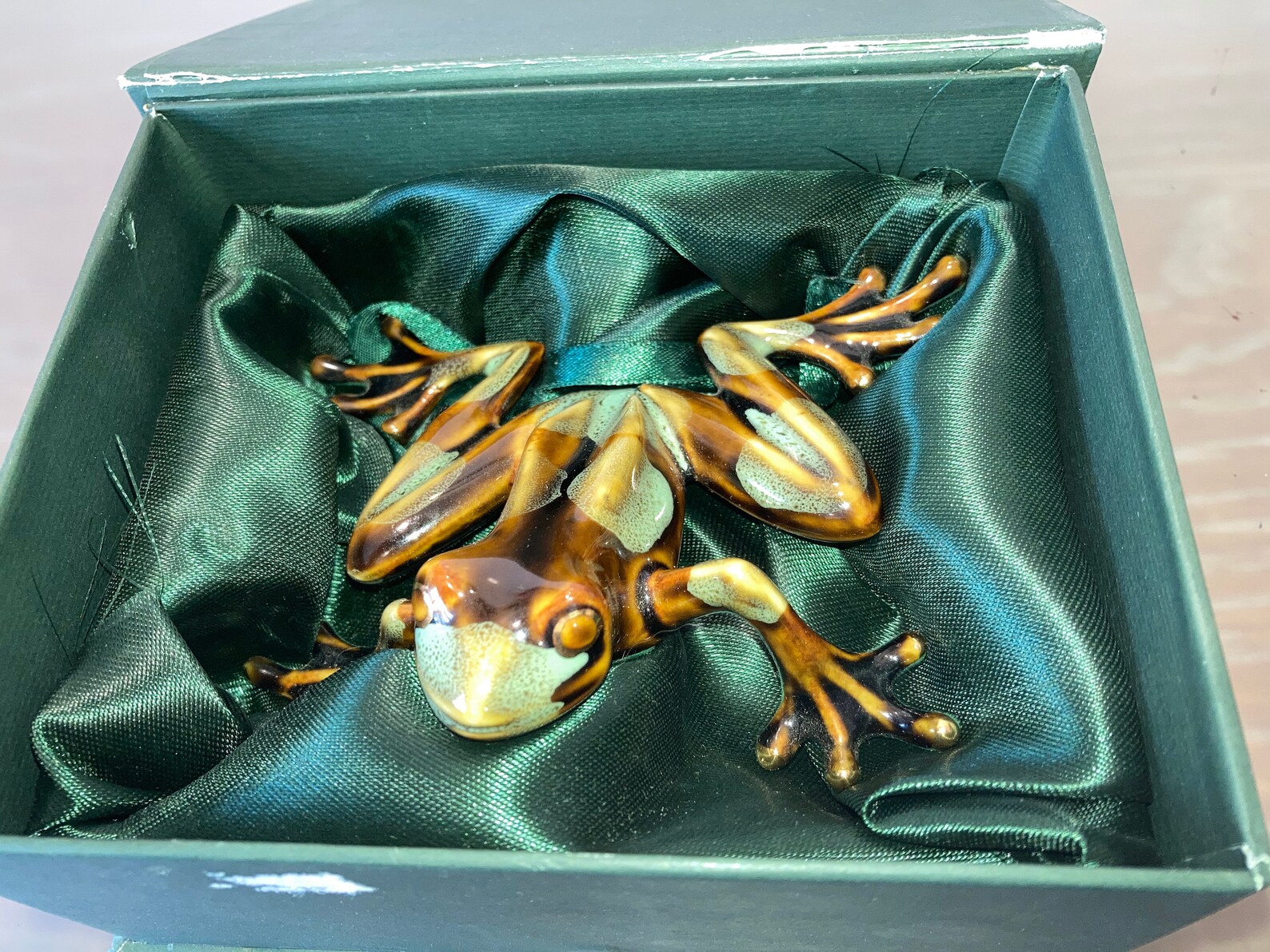 Vintage Ceramic Tree Frog Green Frog Figure in Gift Box Etsy