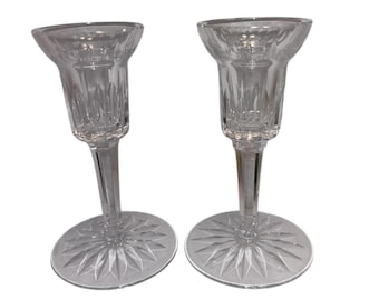 Paar Waterford Giftware 6 "Kerzenhalter, Crystal Waterford Hohe Kerzenhalter, Waterford Elegant 6" Kerzenhalter, Mintgrün