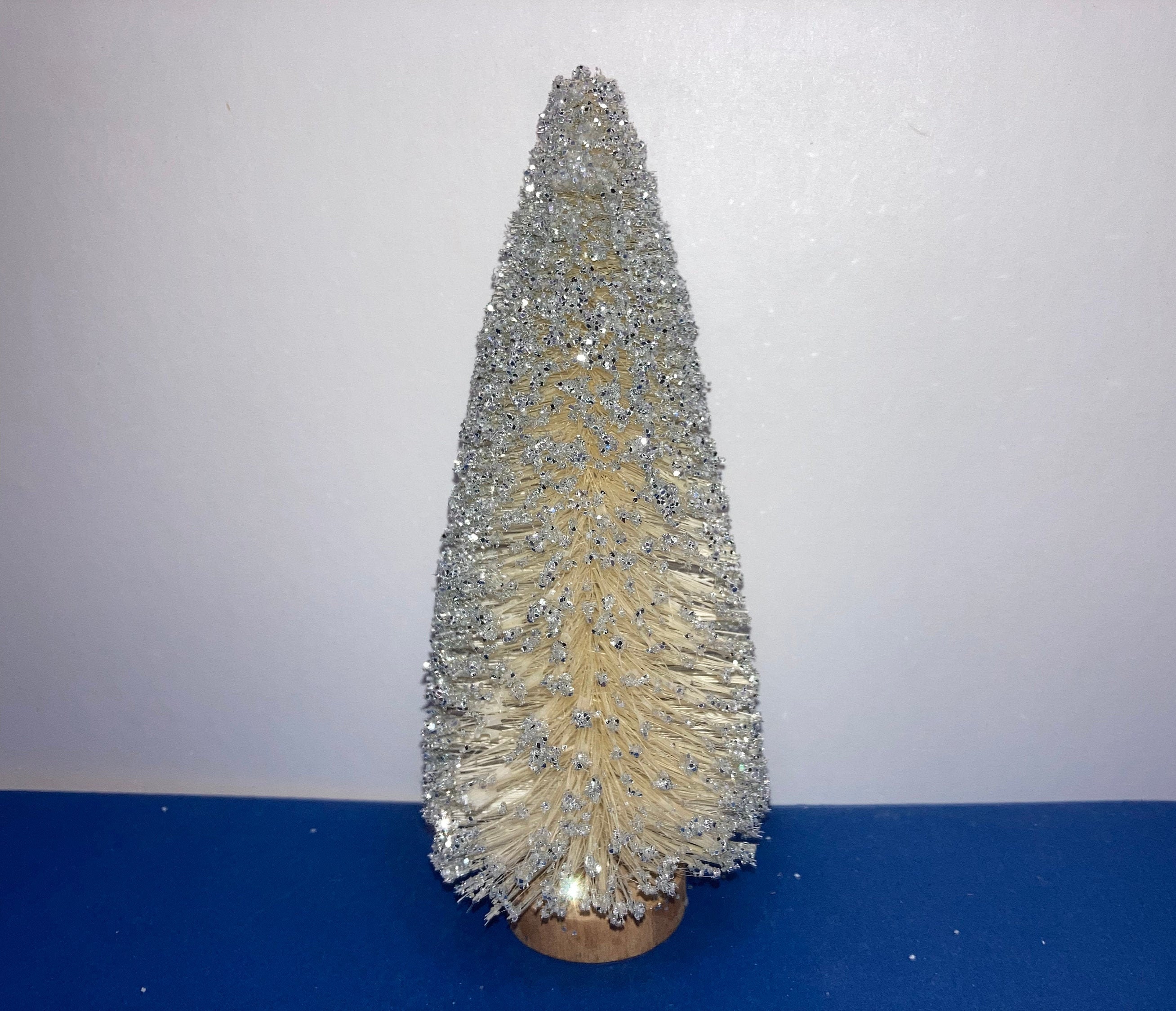 Silver Bottle Brush Tree Natural Bottle Brush Silver Glitter Etsy