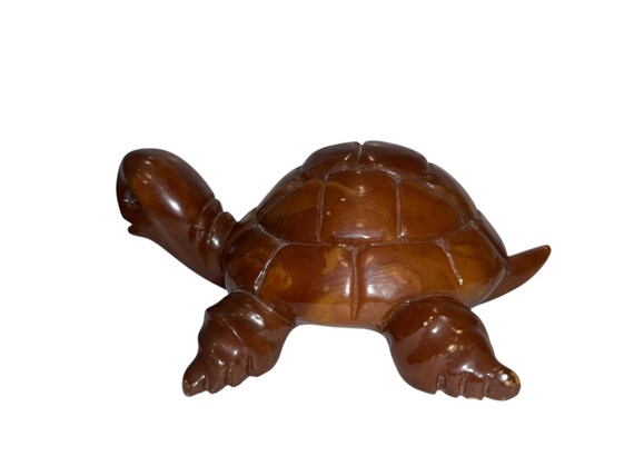 Vintage Brown Stone Turtle Paper Weight, Vintage Alabaster 6