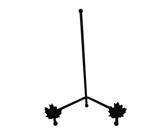 Vintage groene ezelstandaard, 9 1/2" schildersezel, donkergroene kunstschildersezeldisplay, ijzeren metalen fotostandaard, ezelbladontwerp, uitstekend