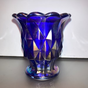 Vintage Imperial Aurora Jewels Toothpick, Imperial Diamonds Toothpick, Imperial Iridescent Purple Glass Toothpick Holder, Mint