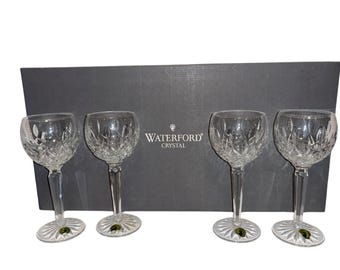4 bicchieri da vino Waterford Lismore Balloon da 7 1/2", Waterford 136386, Waterford Lismore Balloon Wine Hock, firmati Waterford, nuovi nella scatola