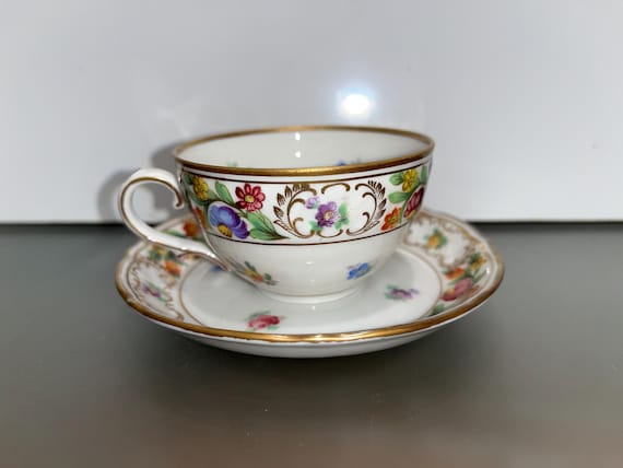 Schumann Bavaria Demitasse Cup & Saucer, Antique Schumann Bavaria 