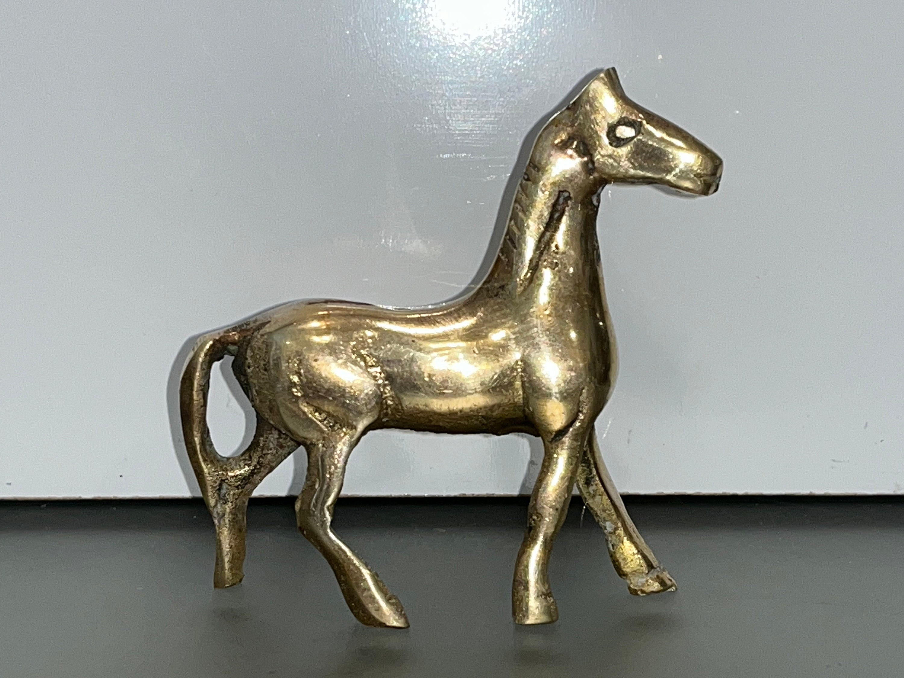 Mid Century Brass Horse, 3 1/4