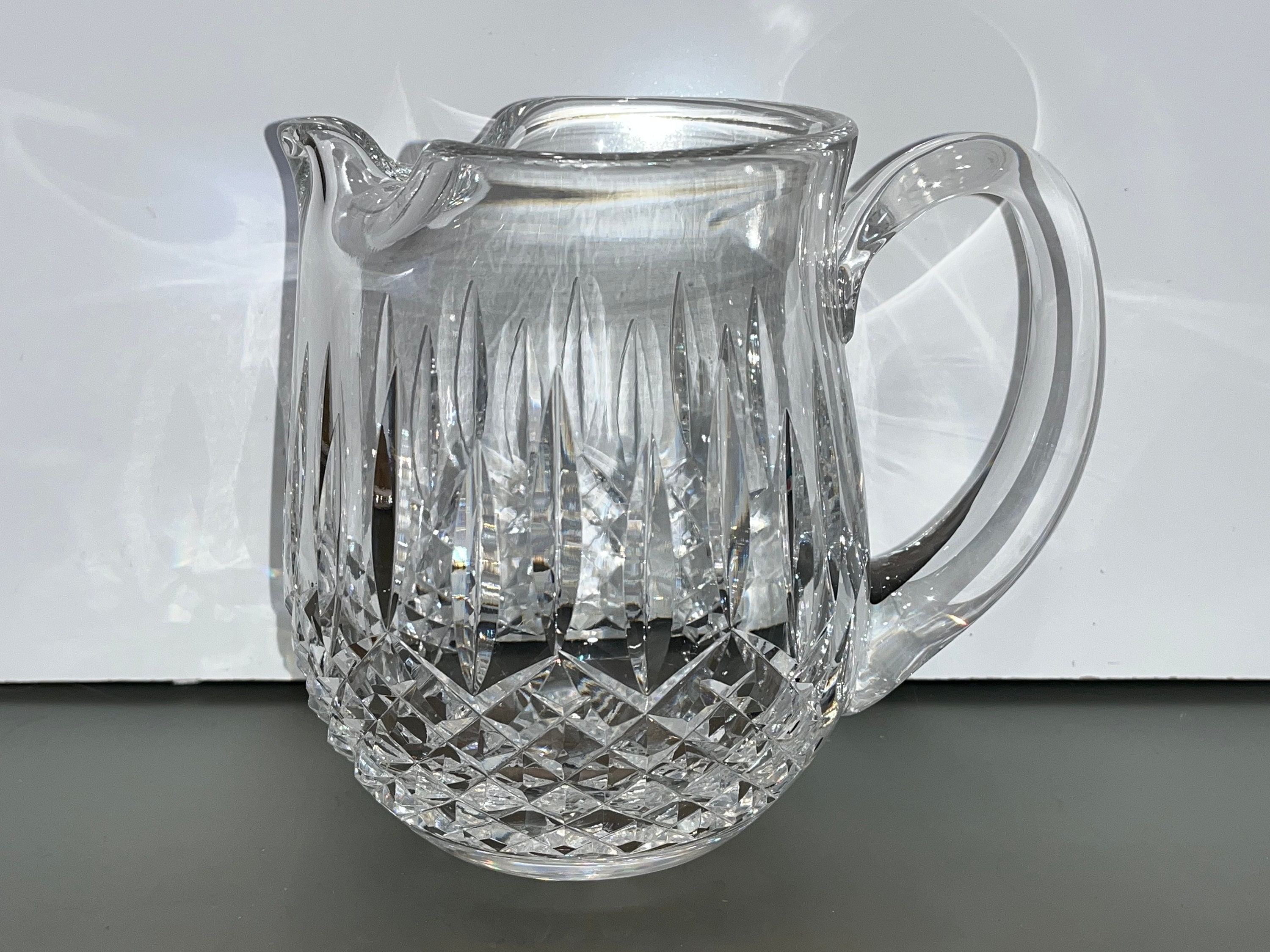 Waterford Vintage Crystal Glass Milk Pitcher Jug Lismore 32  Waterford Lismore Ice Jug display picture 1