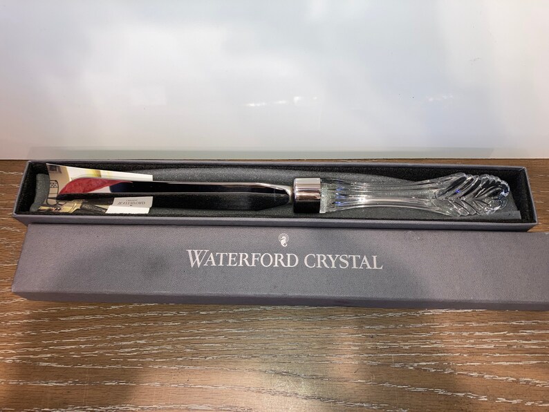 Waterford Crystal Double Heart Cake Knife Crystal Bridal Cake Etsy