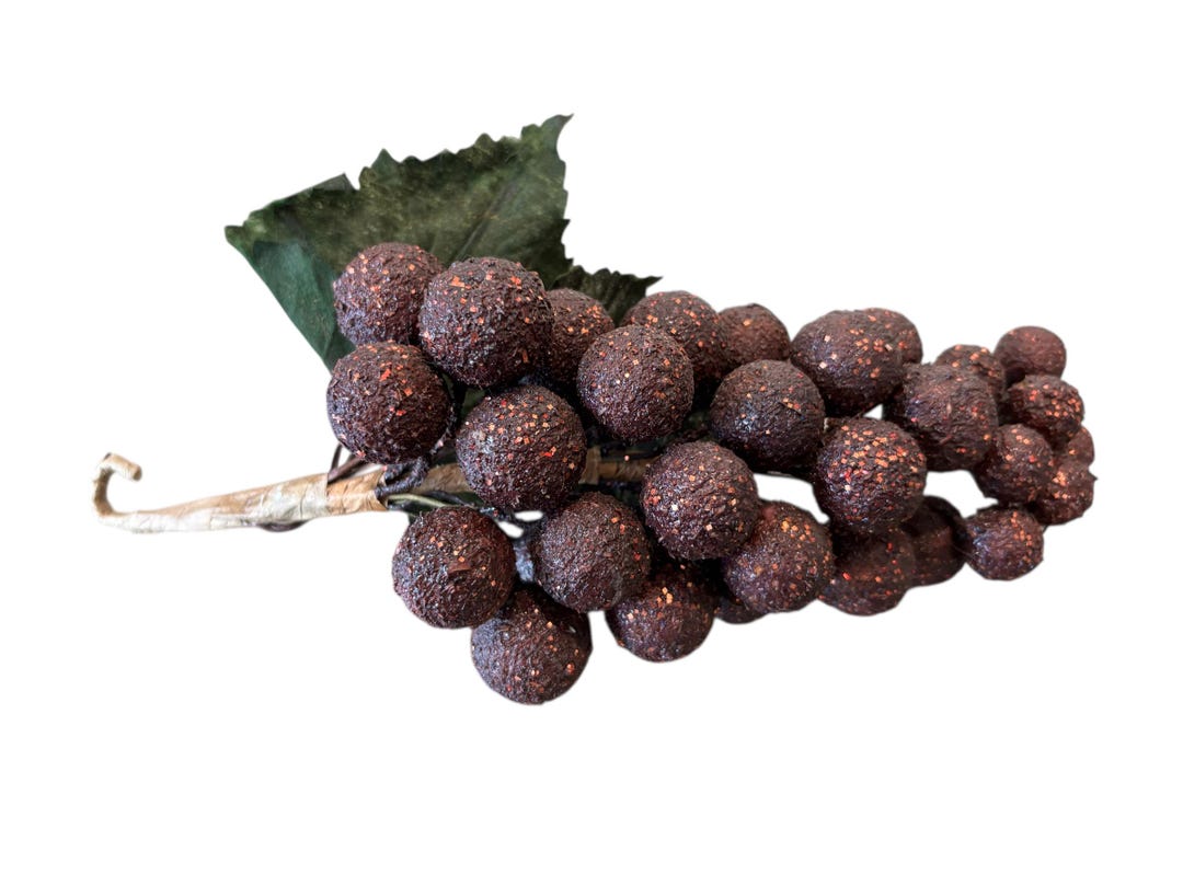 Purple Grape Raspberry Vintage Beaded Grape Vines, Raspberry / Purple Beaded Grapes, Copper ...