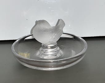 工芸品 VINTAGE LALIQUE Exquisite Signed Vintage Lalique Crystal Pigeon Gand