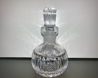 Waterford Crystal Perfume Bottle, Vintage Waterford Round Perfume Bottle, Waterford Fluted Round Vanity Perfume Bottle, Mint Condition