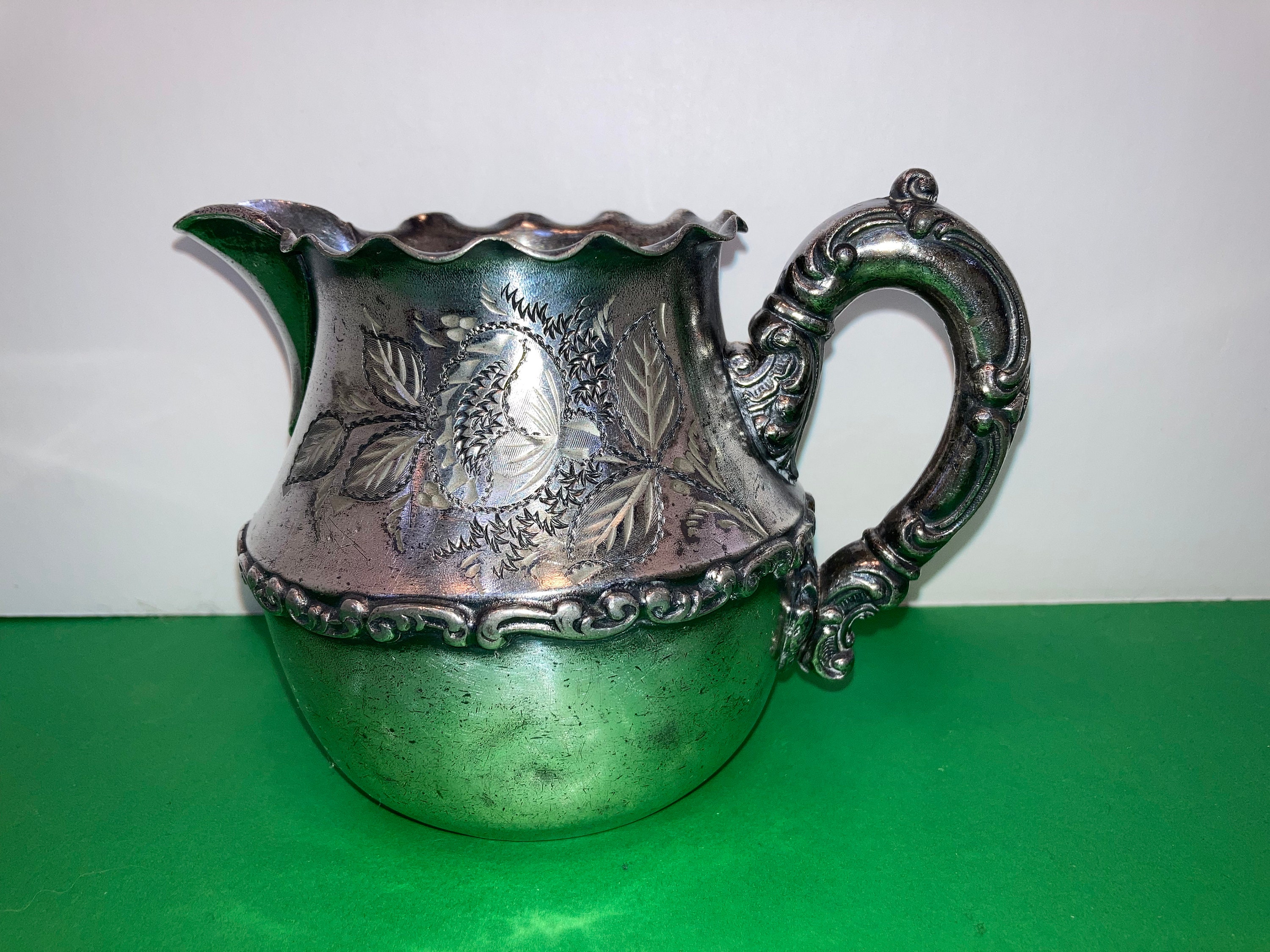 Antique Victorian Silver Plated Pitcher Adolphus Small Silver Etsy