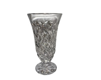Jarrón de pie estilo trompeta Waterford Kinsale de 18 cm, jarrón alto Waterford de 18 cm, jarrón de cristal, jarrón vintage Kinsale, cristal Waterford firmado, en perfecto estado.