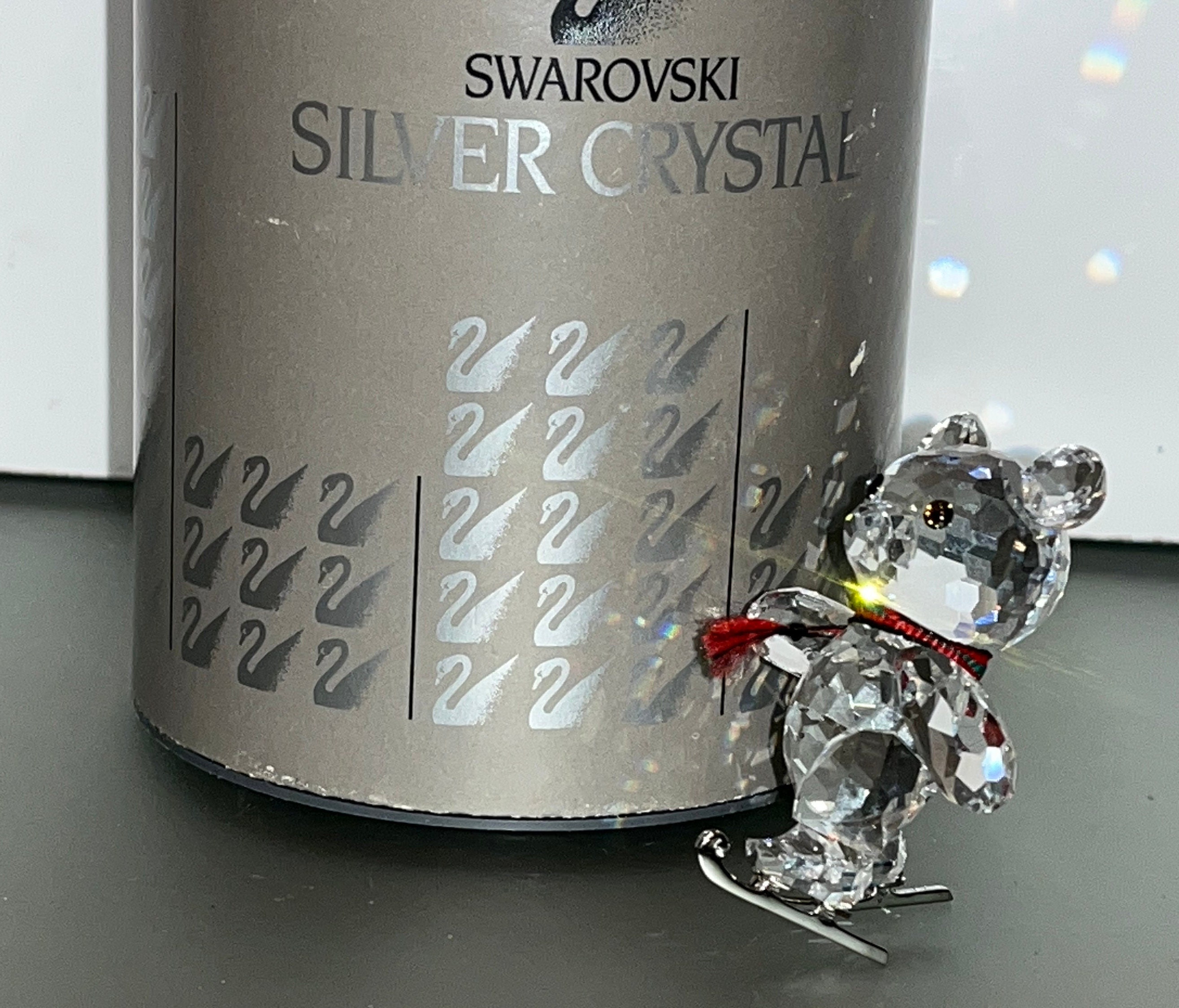 Swarovski Kris Bear on Ice Skates, Swarovski Faceted Skating Teddy
