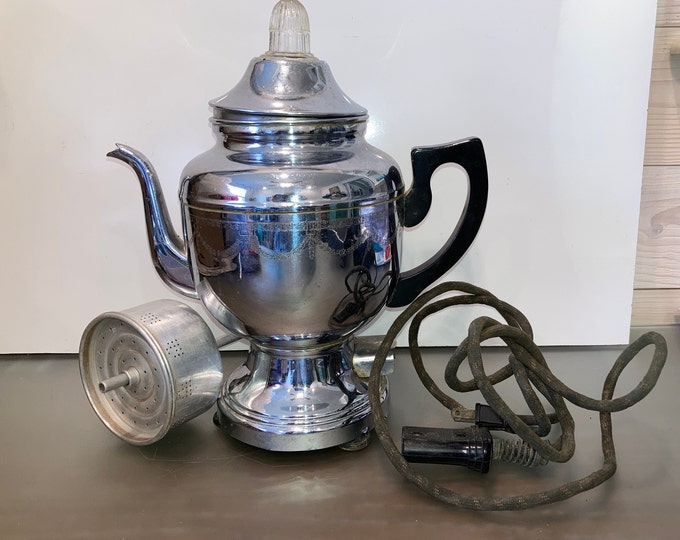 Farberware Chrome Percolator Coffee Pot Set, Faberware Chrome Plated