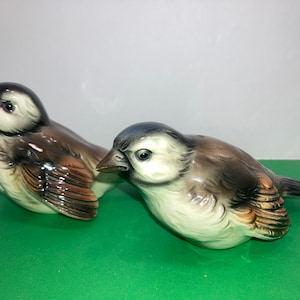 Pair of Vintage Goebel German Porcelain Bird, Ceramic Sparrow Bird, Gobel Brown Rust Sparrow Bird, Bird Decor Brown Gray, Excellent
