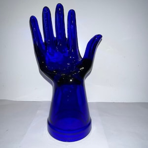 Vintage Kobalt Glas Hand, Vintage Kobalt Blau 8 &quot;Hand Ring Display, Kobalt Glas Hand Schmuck Display, Mint