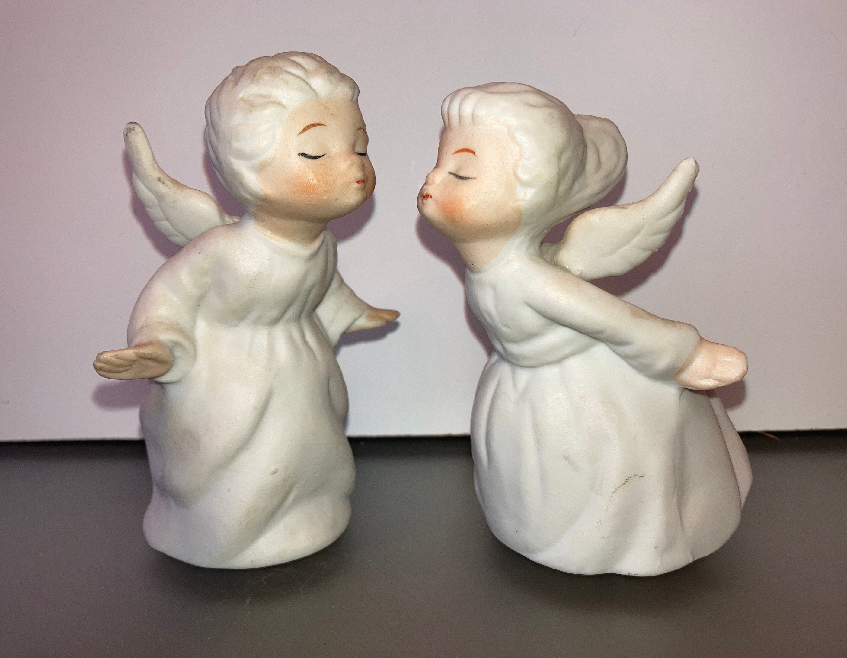 Pair of Vintage Japan Angels Bisque Angel Figures Japan Etsy