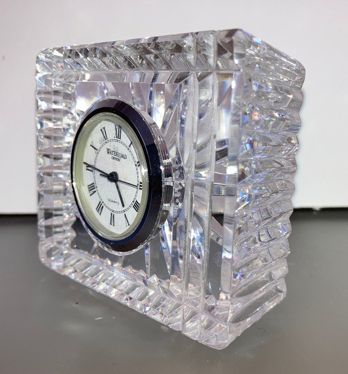 Waterford Crystal 2 1/2 Clock Waterford Square Clock Etsy