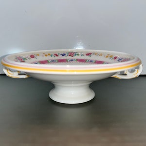 Vintage Royal Doulton Pink Urn Compote, English Bone China Royal Doulton Urn 7&quot; Footed Bowl, Royal Doulton Pink Urn Bowl with Handles, Mint