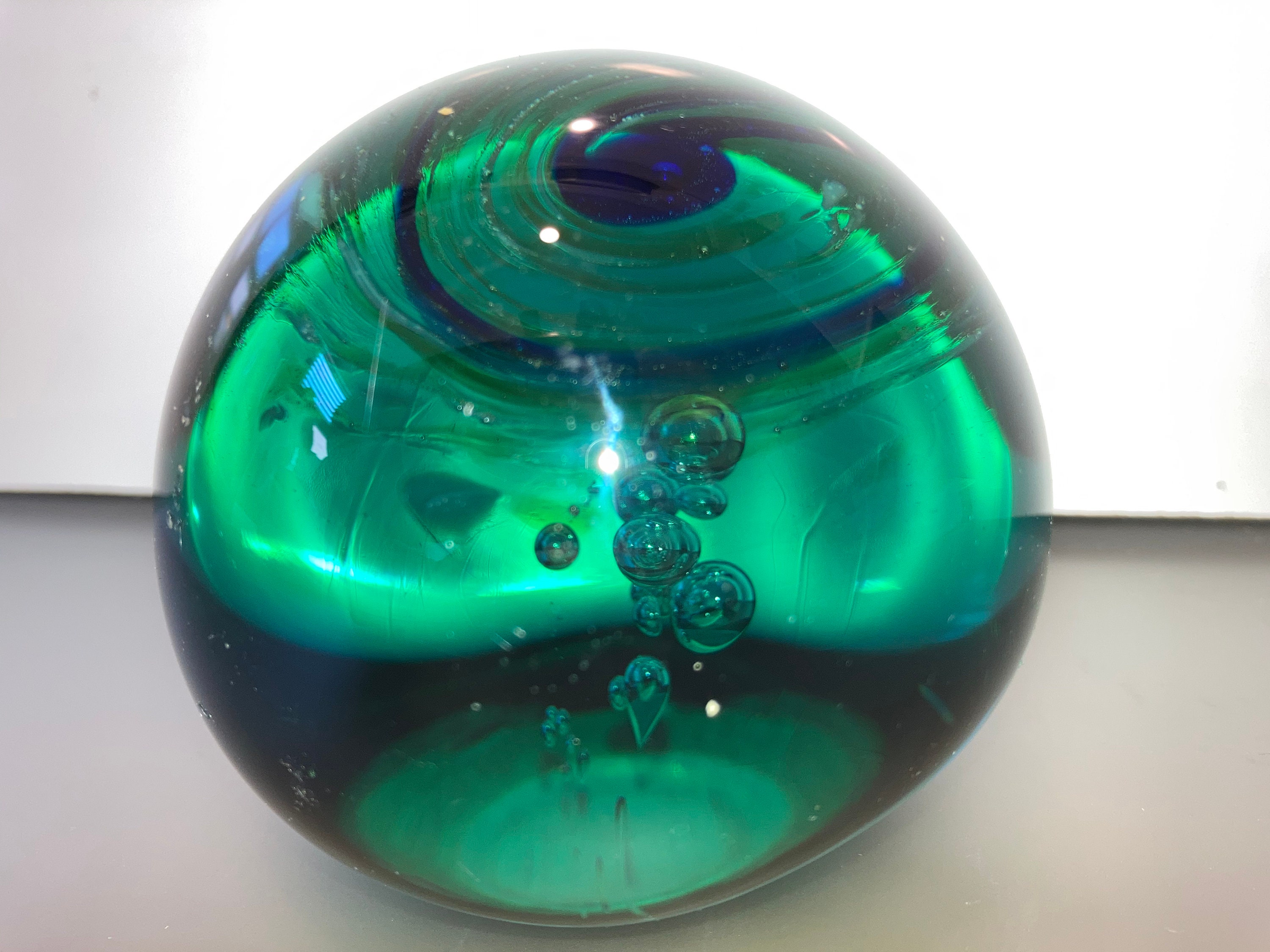 Mid Century Green Swirl Paperweight Vintage Controlled Bubble Etsy Stitch cross supply teepee pattern items