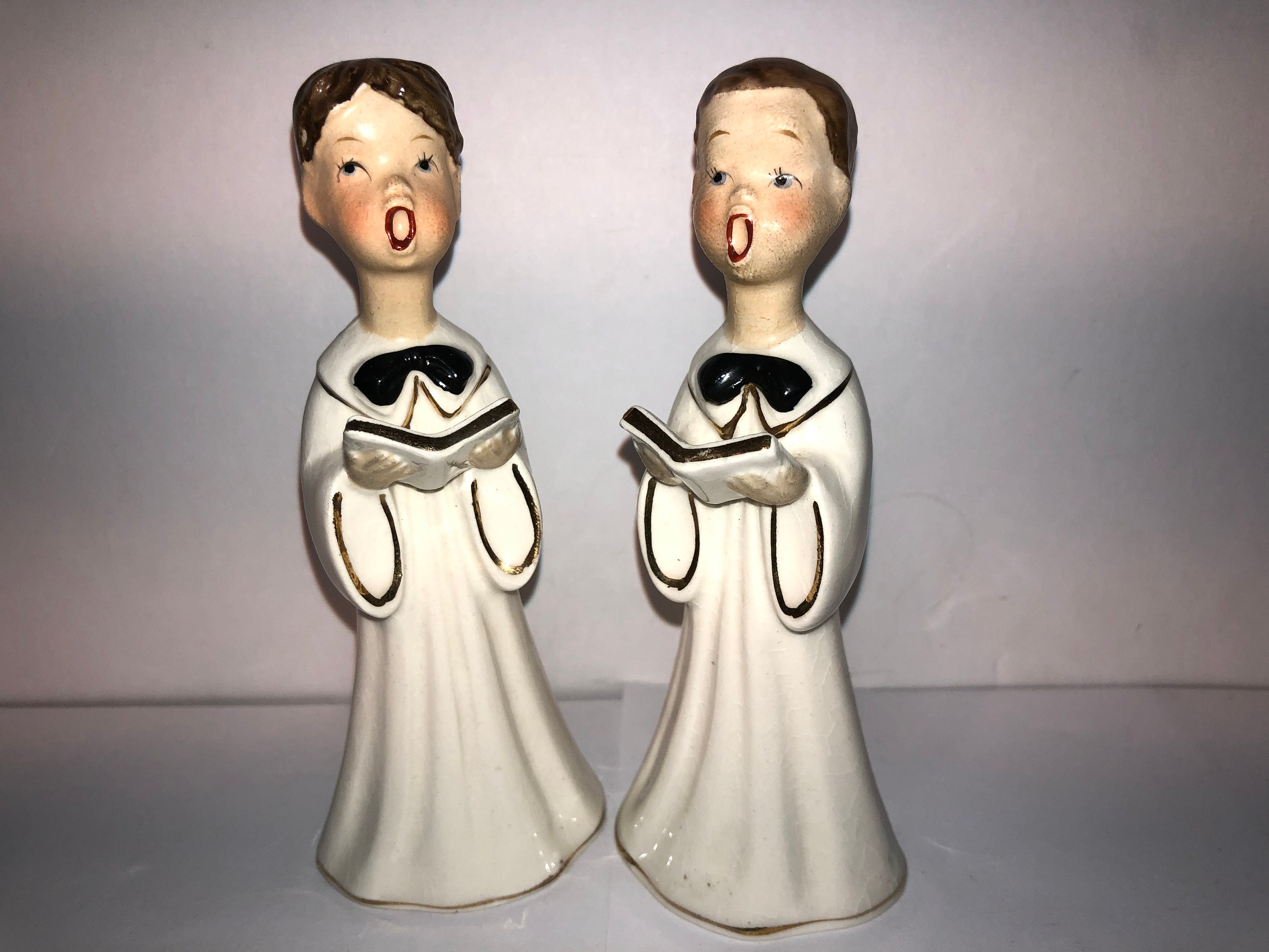 Pair of 1950 Choir Boys Ceramic Black White Choir Singers Etsy