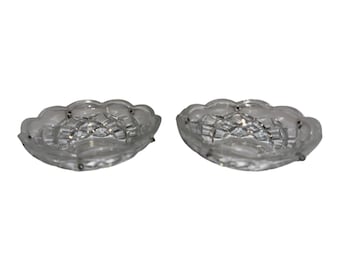 2 Antique Candle Drip Protectors, Vintage Glass Bobeches, Vintage Scalloped Candle Protectors, 3 3/4" Bobeche Flower Cups, 5 Pin Cups
