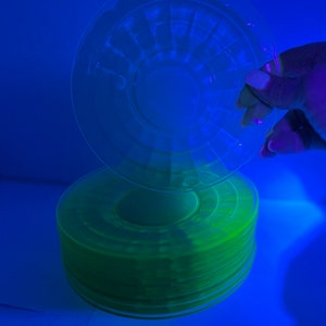 12 Vintage Anchor Hocking Block Butter Plate, Uranium Glass Dessert Plate, Vintage Uranium Glass Cake Plate, Block Uranium 6 1/4" Plate