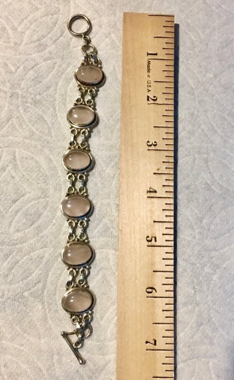 Oval Moonstone Bracelet Vintage Quartz Bracelet Healing Crystal Mystical Moonstone Bracelet Sterling Silver Bracelet Vintage Jewelry