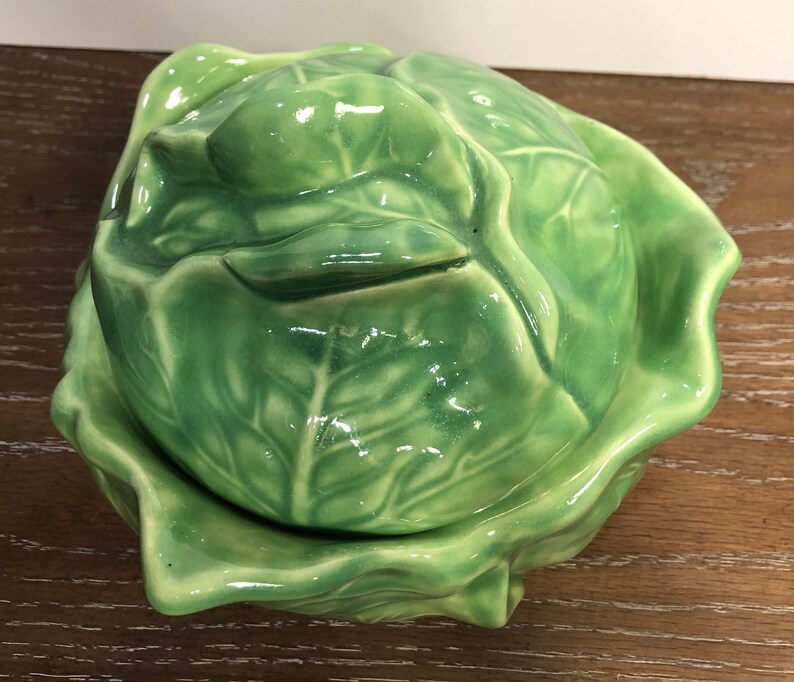 Holland Mold Cabbage Leaf Bowl Cabbage Leaf Covered Bowl Etsy
