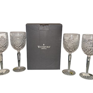 4 Waterford Artisan Goblets, Waterford 128095, Waterford 8 1/2&quot; Artisan All Purpose Goblets, Waterford Stems, Waterford Goblets, New in Box