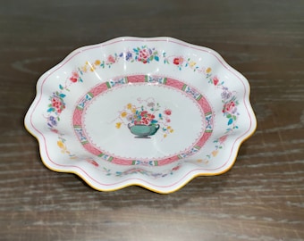 アンティーク ロイヤルドルトン ピンク 壷 ケーキ皿、英国製ボーン