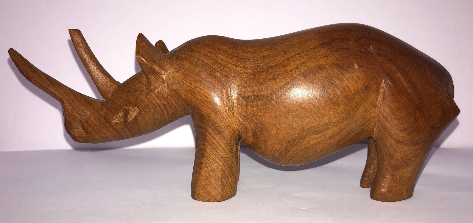 Hand Carved Teak Wood Rhinoceros Vintage Wooden Carved Rhino Etsy