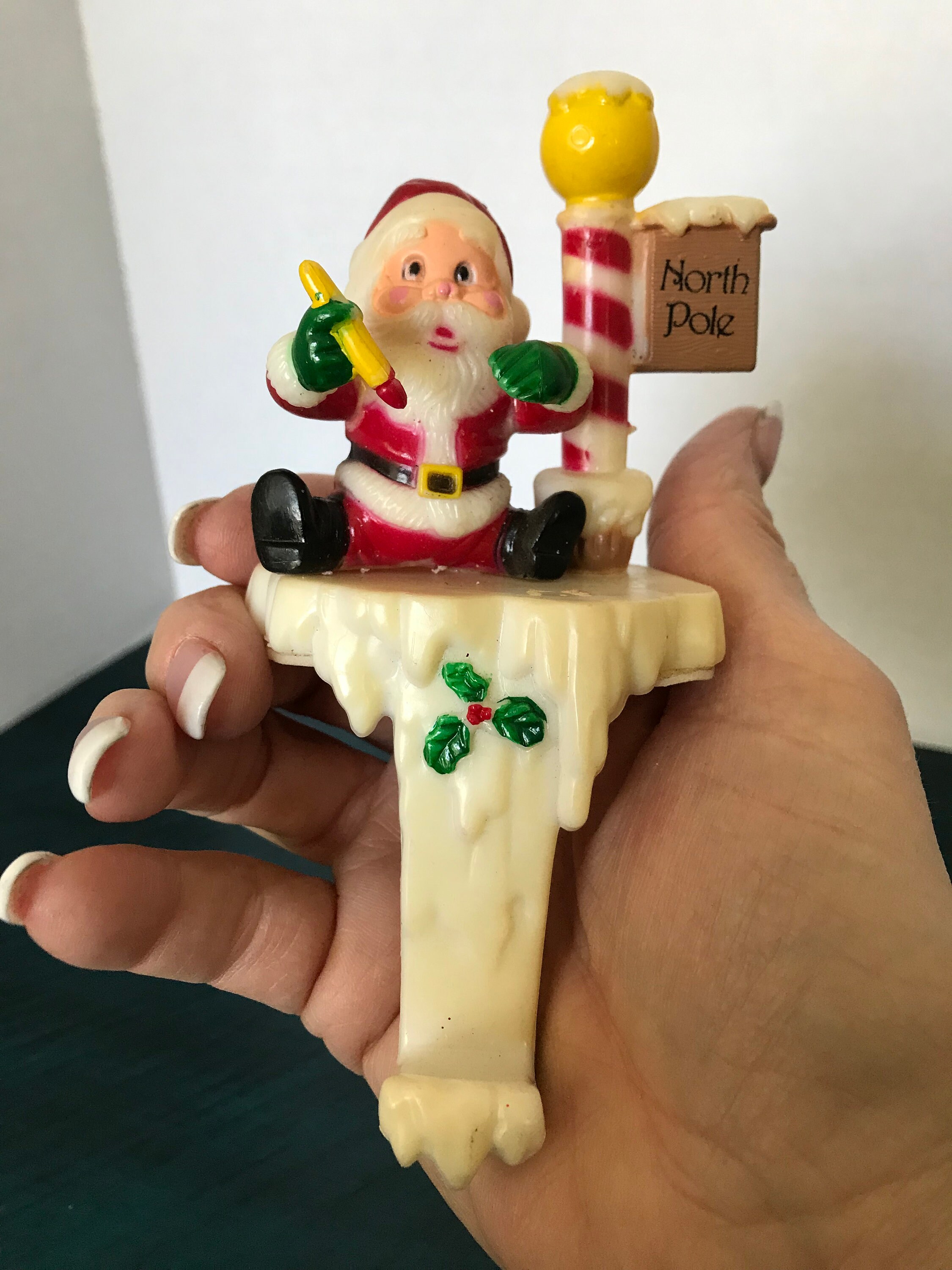 Early Plastic Santa Stocking Holder Vintage Santa Stocking Etsy