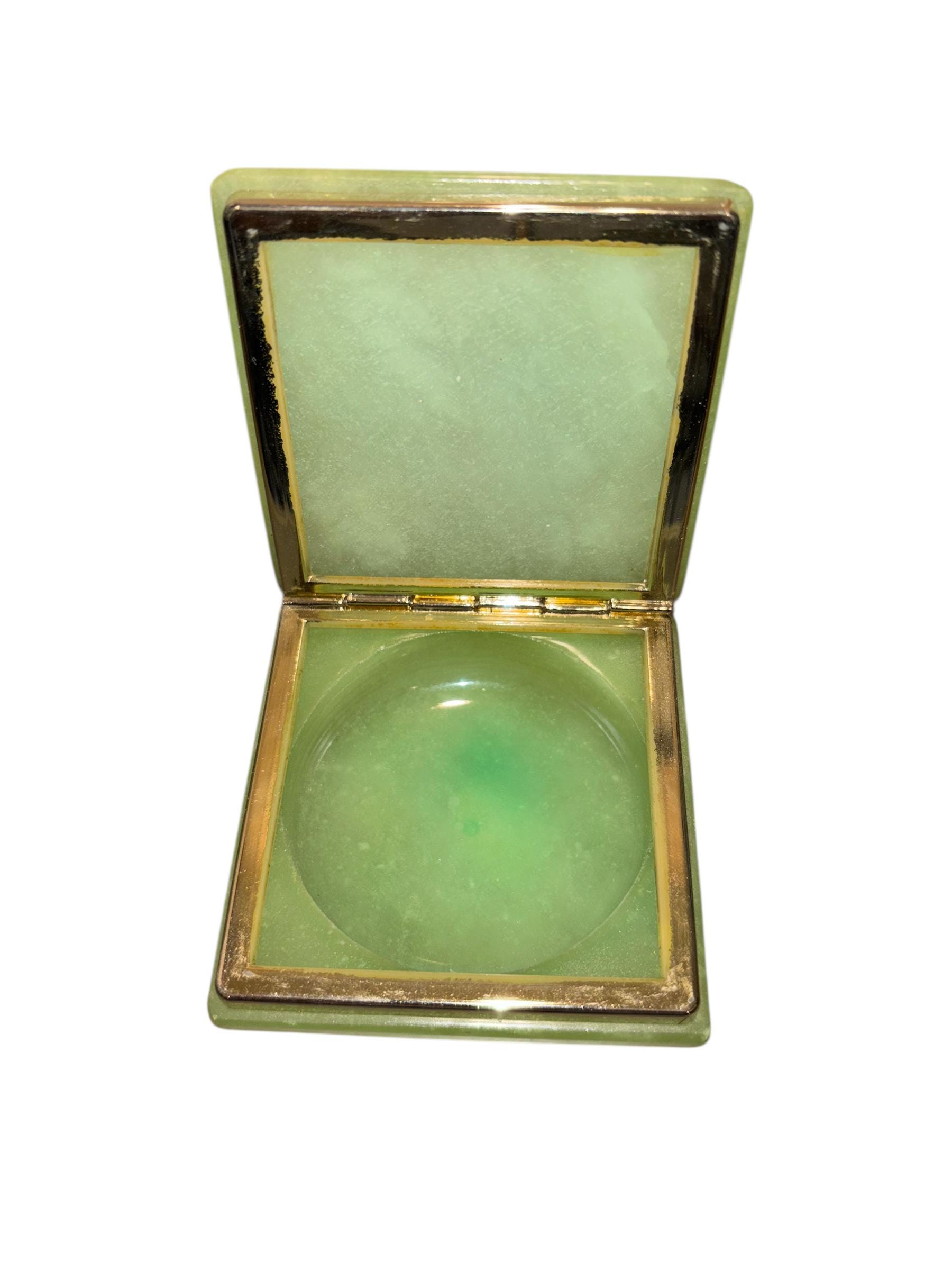 Mid Century Alabaster Hinged Box, Green Alabaster Trinket Box Italy ...