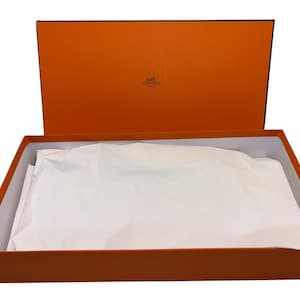 Hermes Gift Box, Empty Hermes Box with Tissue, Hermes Box 2 1/2&quot; tall x 13 1/2&quot; long x 6 3/4&quot; wide, Hermes Gift Box, Perfect
