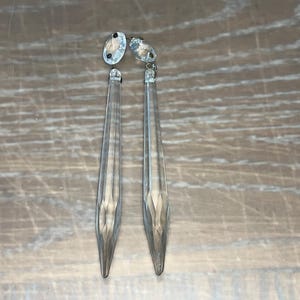 2 Sets Vintage 5 1/2&quot; Crystal Prisms, Crystal Prisms, 4 1/2&quot; Crystal Prism, Oval and Octagon Prisms, Excellent