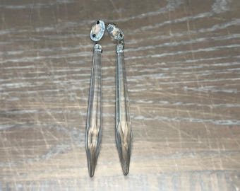 2 Sets Vintage 5 1/2" Crystal Prisms, Crystal Prisms, 4 1/2" Crystal Prism, Oval and Octagon Prisms, Excellent
