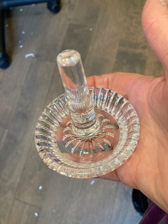Round Crystal Ring Holder, Waterford Ribbed Ring Dish, Round Ring Holder, Crystal Ring Holder, 4" Glass Ring Dish, FLEA BITES