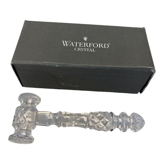 Waterford Crystal Gavel Paperweight, Waterford Presidents Gavel, Waterford Crystal Faceted Judge Gavel, Waterford Hammer, New In Gift Box