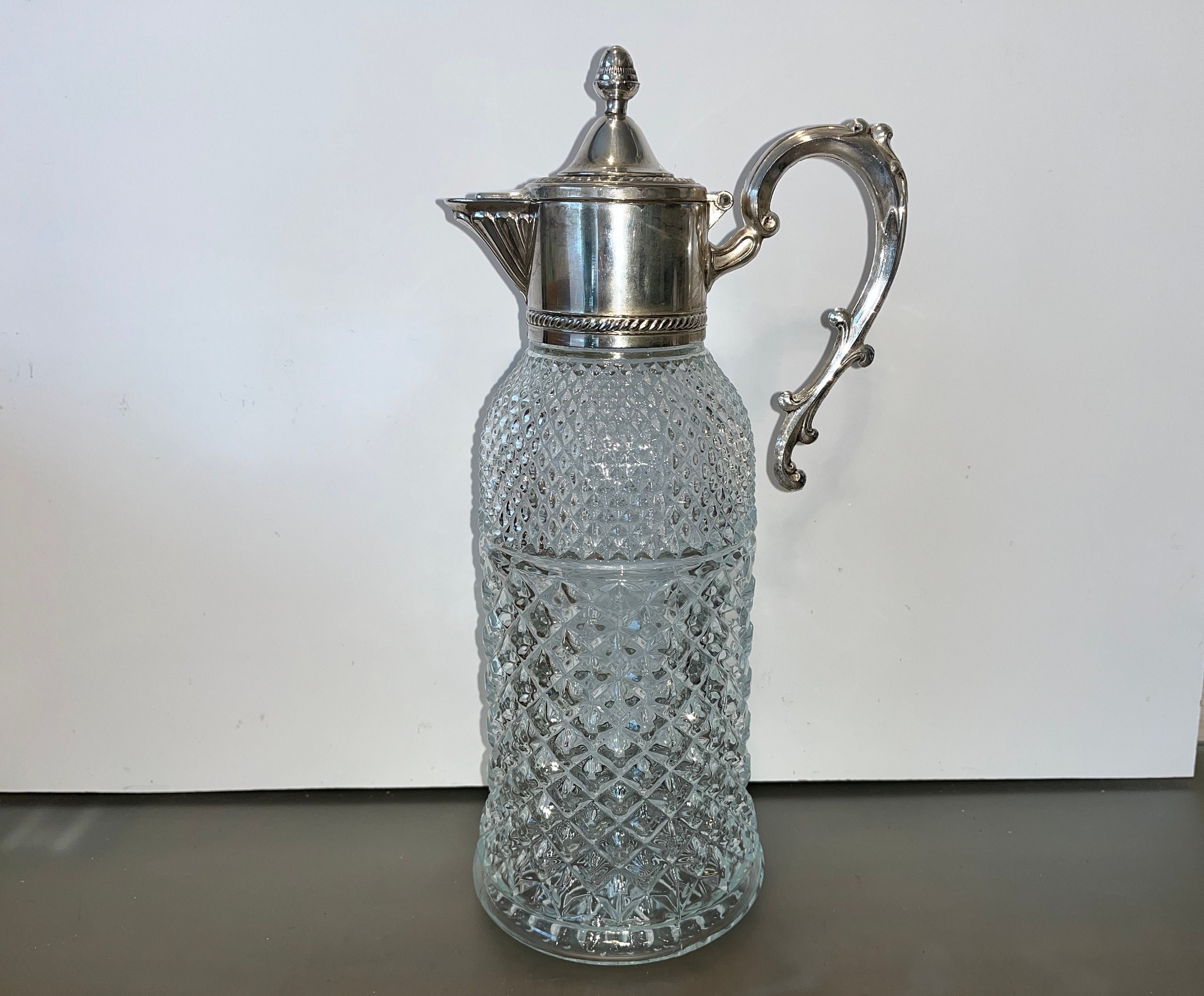 Modernist Silver Plate Thermos Insulated Decanter with Tennis Motif, Italy  1980s