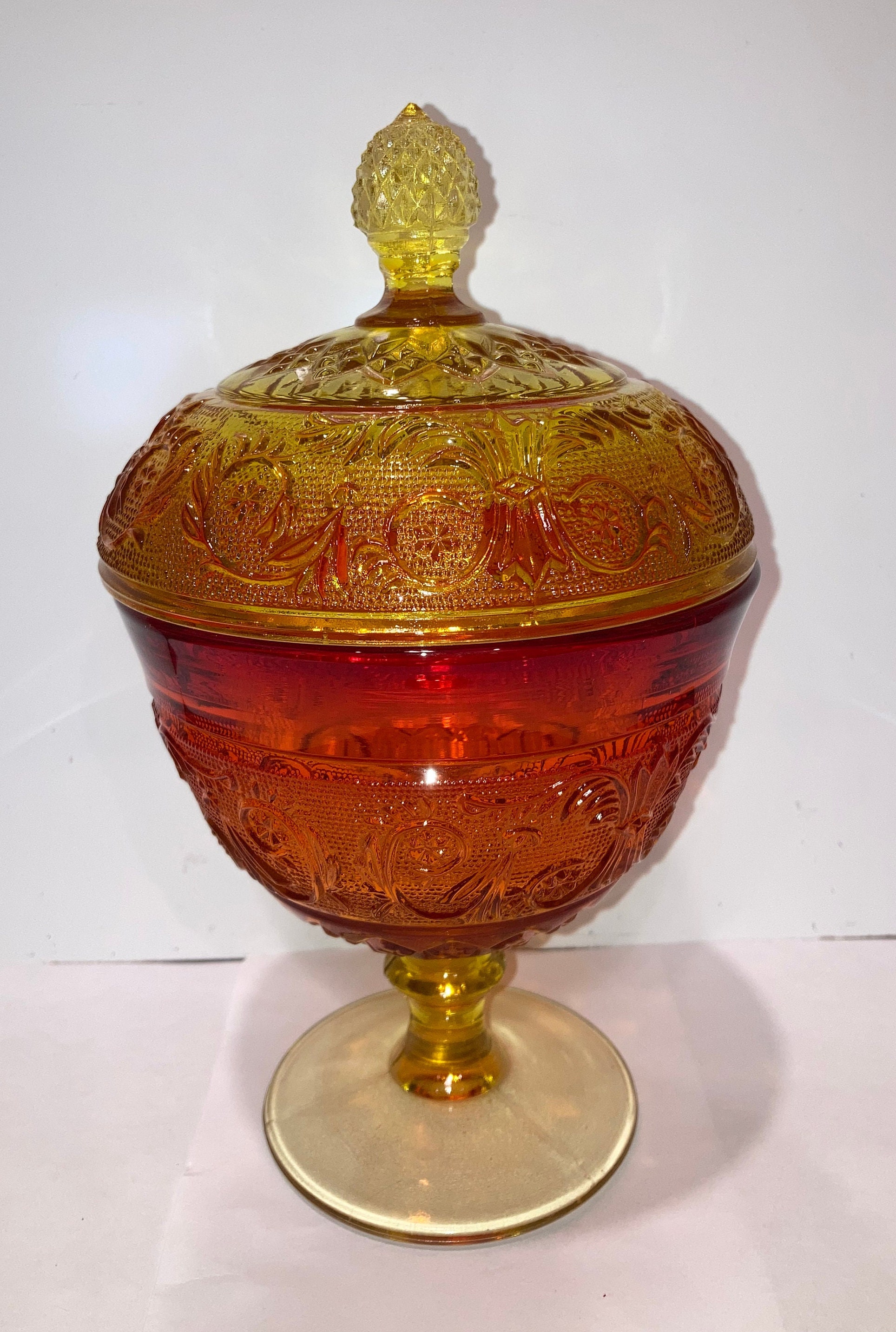 ヴィンテージ ダンカンミラー アンバーリーナ カバードコンポート