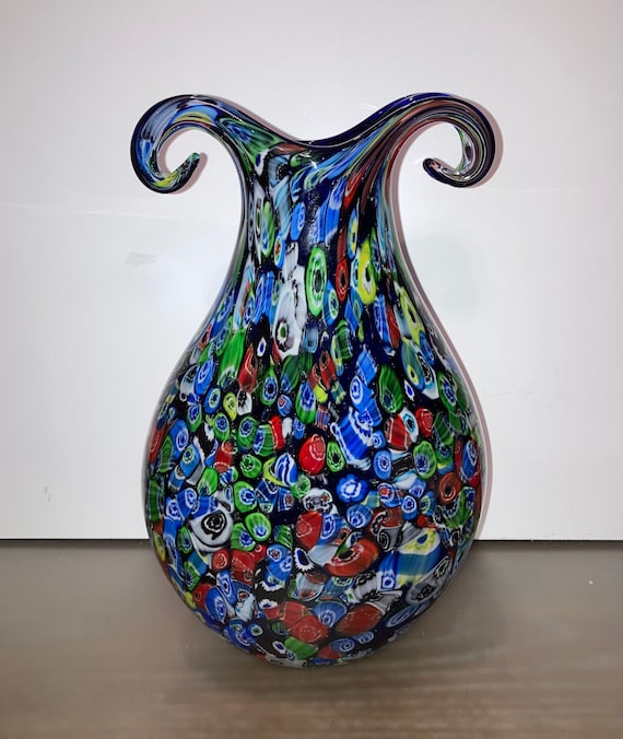 ムラーノ ミルフィオリ murano millefiori 花瓶 ムラーノガラス花瓶 ミルフィオリ - メルカリ