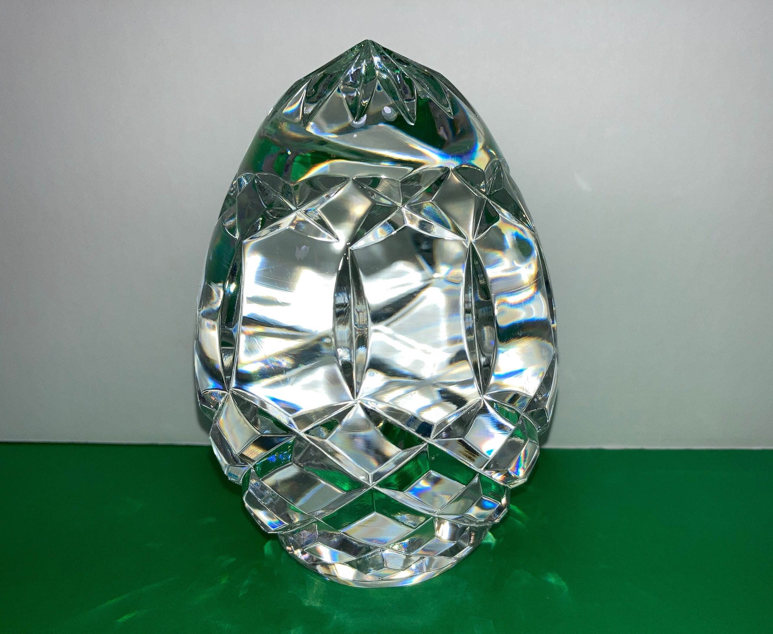 Large Crystal Egg Paper Weight Vintage Clear Crystal Egg | Etsy