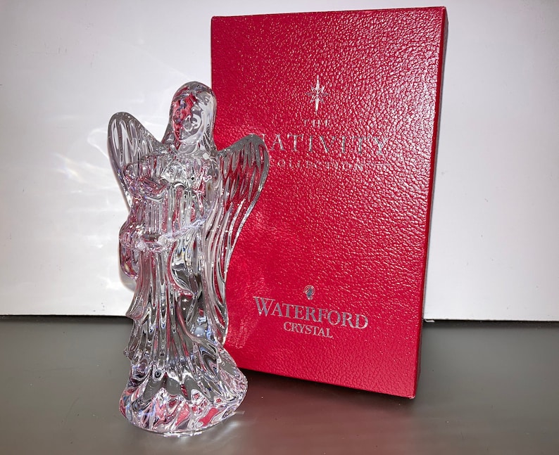 Vintage Waterford Crystal Angel With Harp, Signed Waterford Angel ...