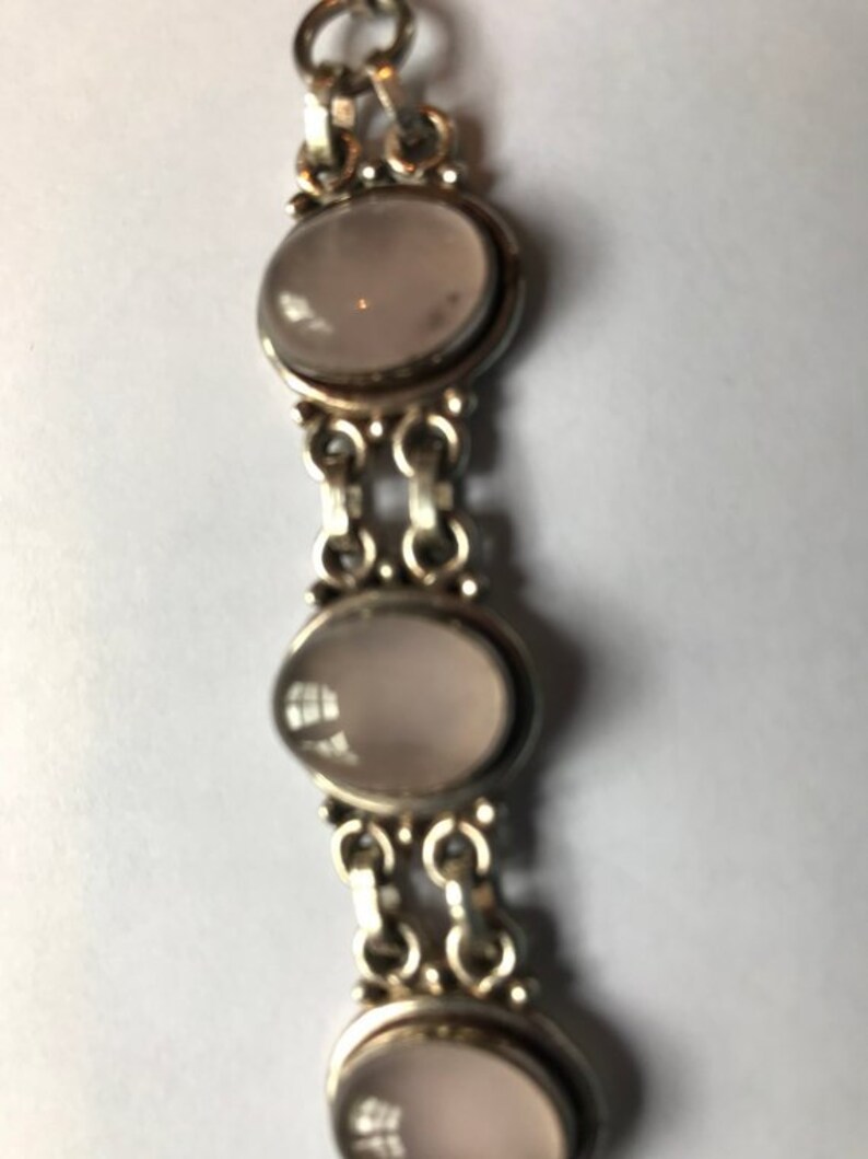 Oval Moonstone Bracelet Vintage Quartz Bracelet Healing Crystal Mystical Moonstone Bracelet Sterling Silver Bracelet Vintage Jewelry