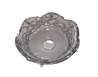 Protector de goteo para velas antiguas, bobeche de vidrio vintage, protector de velas vintage, copa de bobeche para candelabro de 4 1/4", copa de vela de diamante de 6 pines