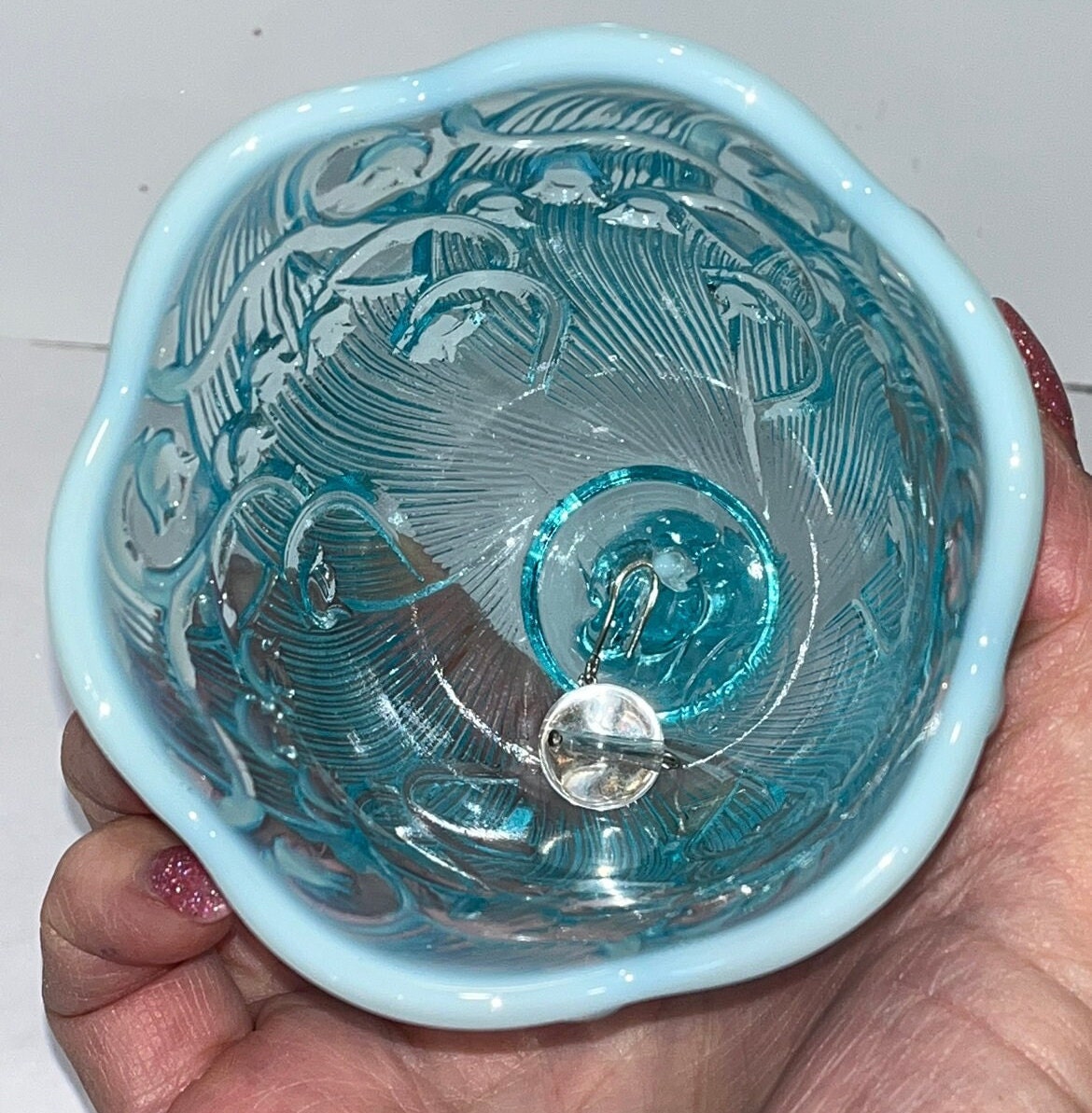 ヴィンテージ フェントン リリー オブ ザ バレー ブルー オパール