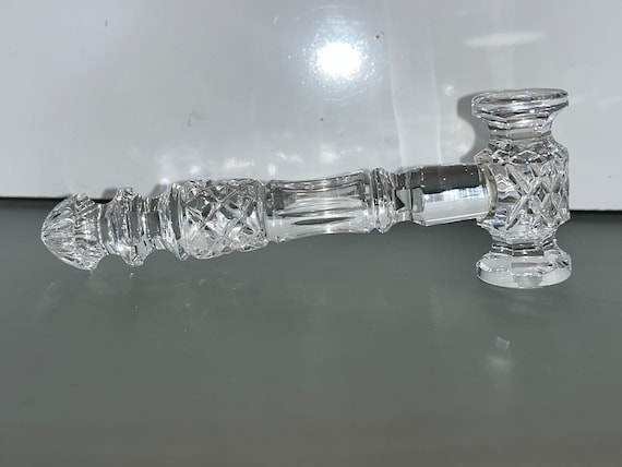 Waterford Crystal Gavel Paperweight, Waterford Presidents Gavel, Waterford Crystal Faceted Judge Gavel, Waterford Hammer, Mint
