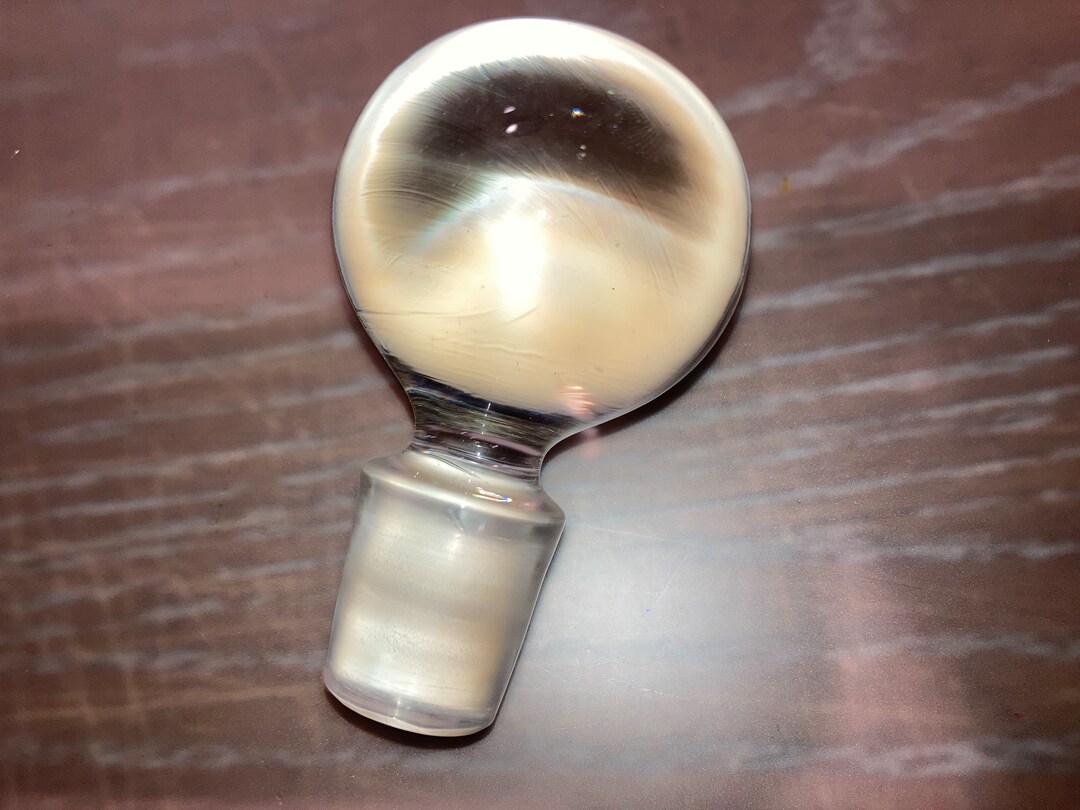 Vintage Crystal Bottle Stopper, Vintage Decanter Bottle Stopper, Large