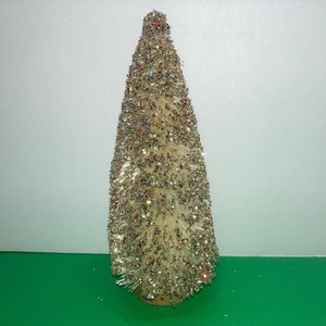 Natural Bottle Brush Tree, Natural Bottle Brush Multi Glitter Tree, Natural Christmas Bottle Brush Tree,  Vintage Rainbow Glitter Tree